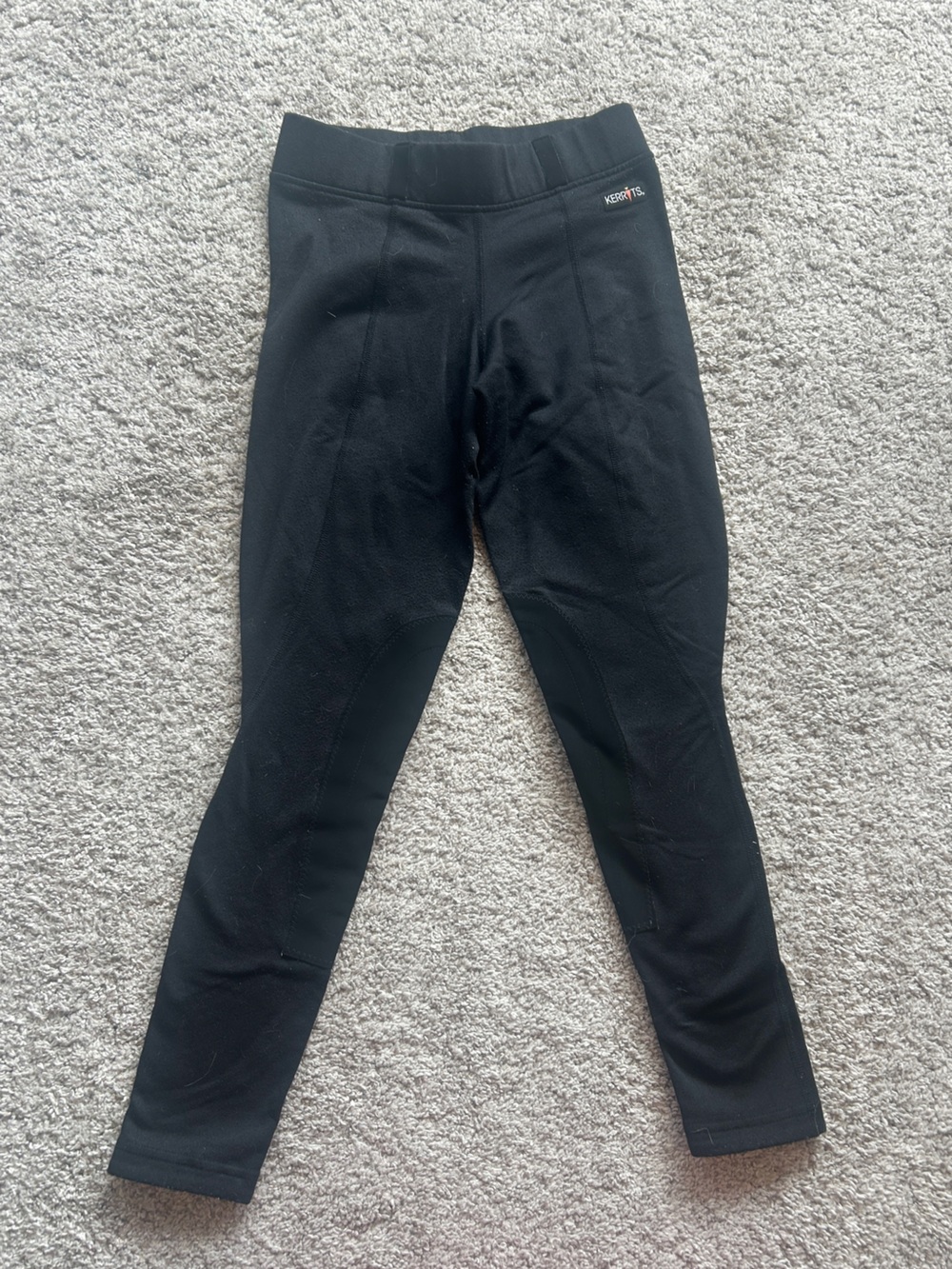 Kerrits XS Black Fleece Lined Breeches With Knee Patch